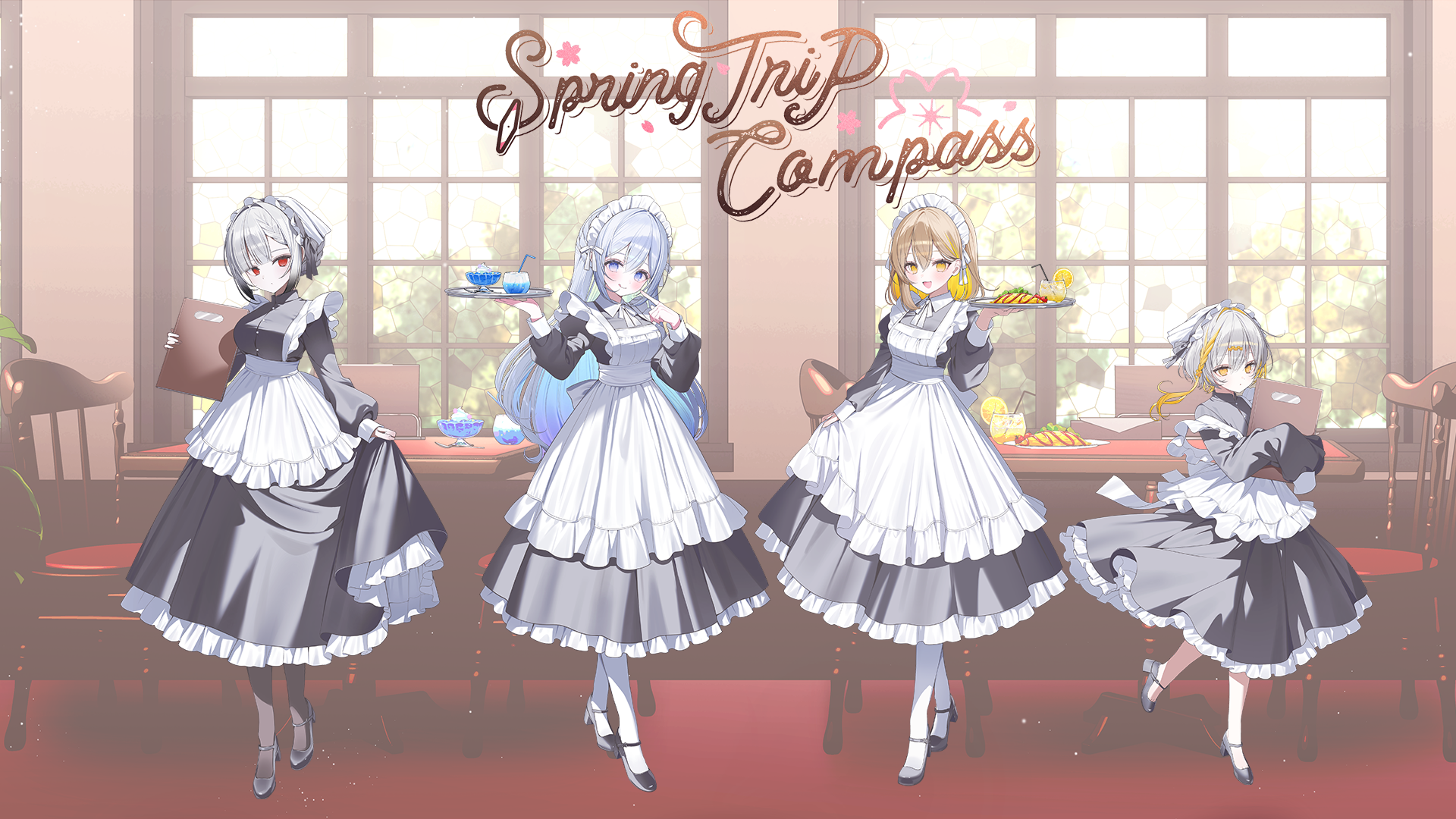 「藍月なくる・棗いつき・無 來・ナツメイツキ × Spring Trip Compass」cafe MENU コラボグッズ事前受注販売